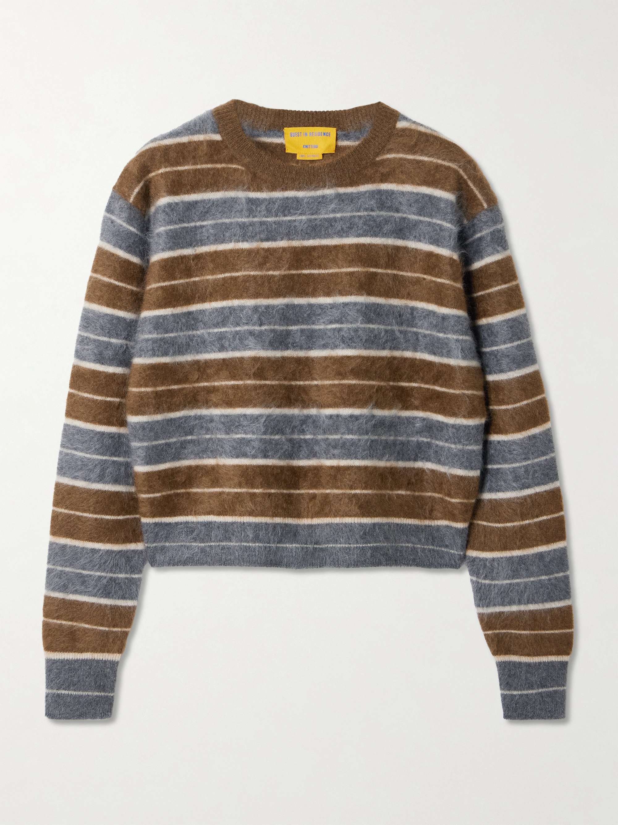Grizzly Striped Brushed-Cashmere Sweater