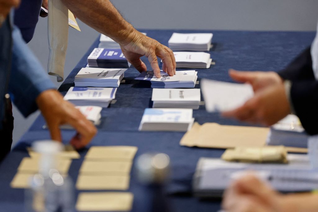 Polling station in northern France