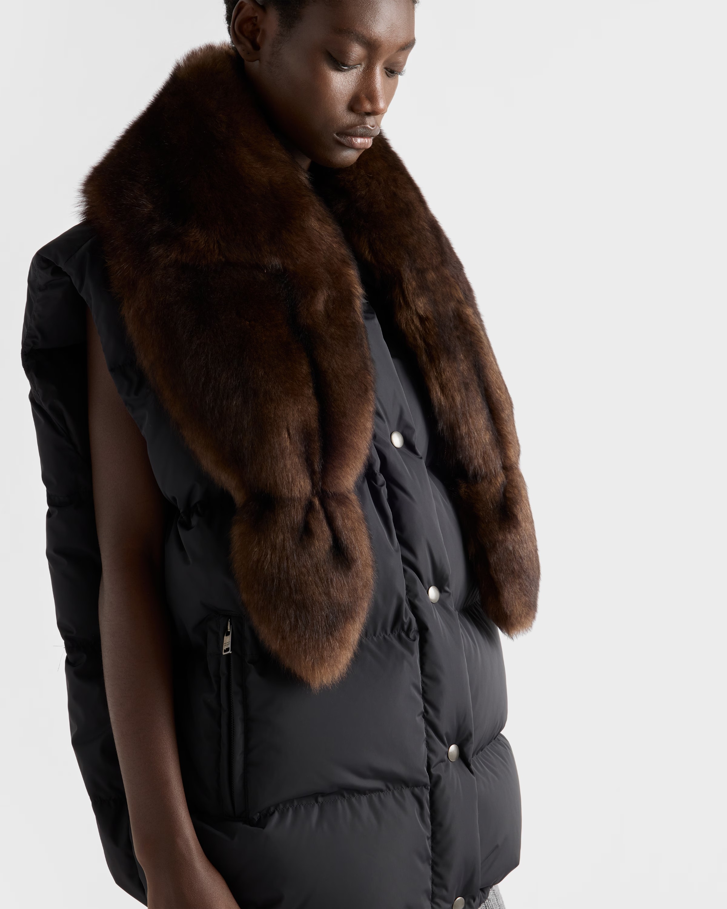 Prada, Re-Nylon and shearling down vest