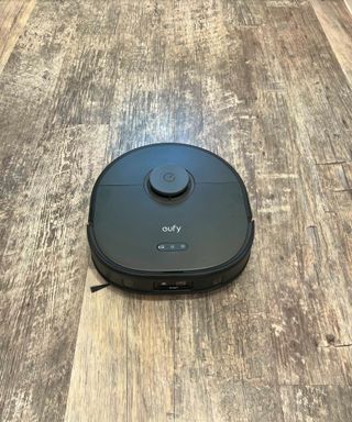 eufy Omni X10 Pro robot on gray hard floors