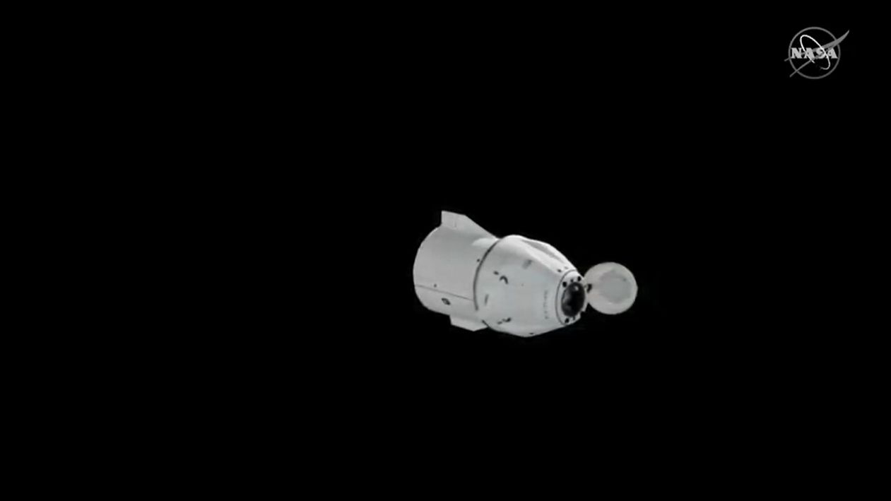 A SpaceX CRS-21 Cargo Dragon spacecraft makes the first automated undocking of a U.S. supply ship from the International Space Station on Jan. 12, 2020.