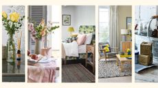 compilation image showing all rooms in a house to support expert tips for easy ways to update your home for spring