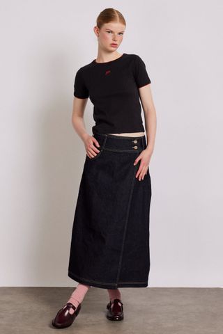 Raye Denim Skirt - Dark Indigo