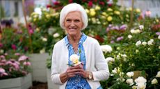 Dame Mary Berry during the RHS Chelsea Flower Show press day, at the Royal Hospital Chelsea, London