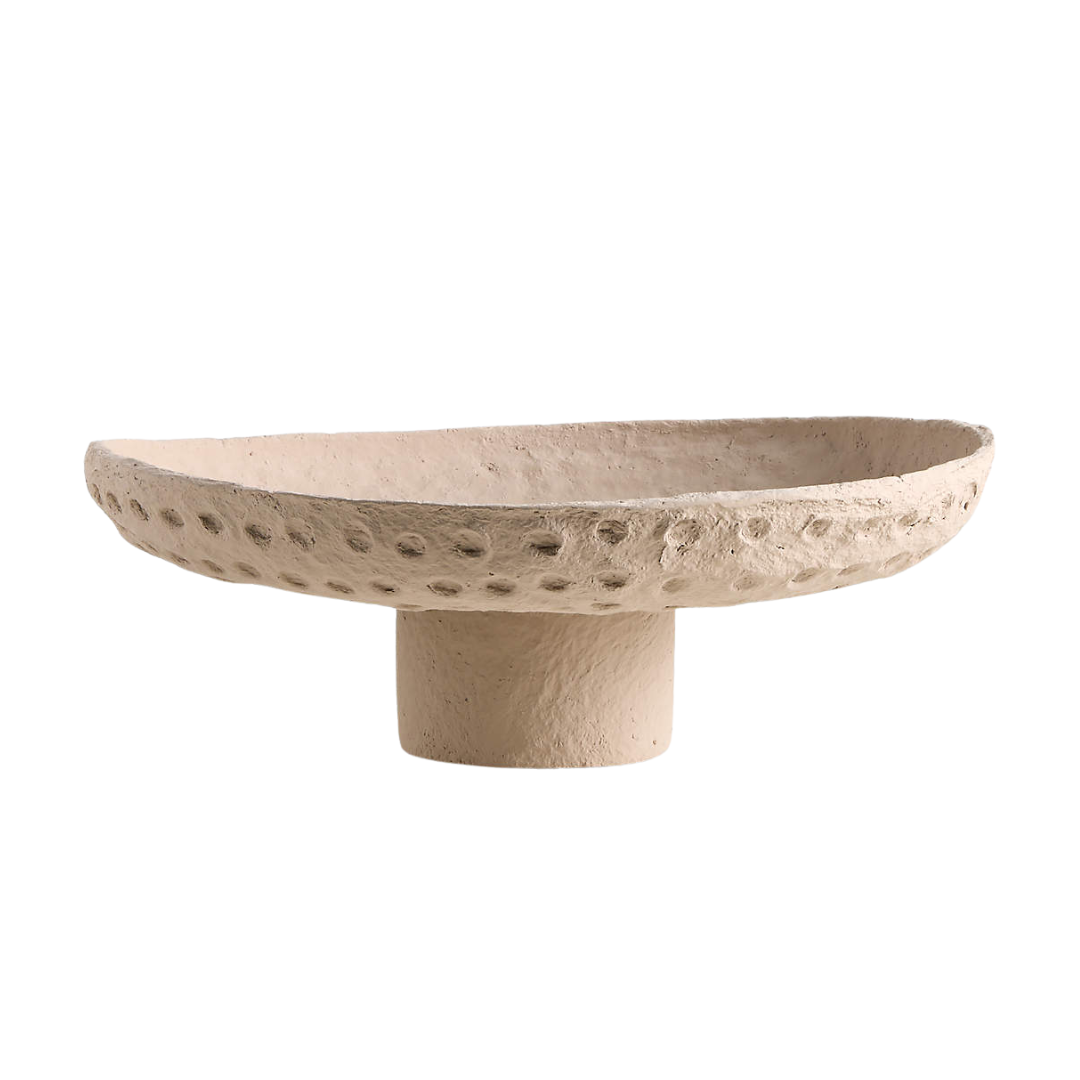 Crate &amp;amp; Barrel, Oaxaca Taupe Cotton Mache Centerpiece Bowl 18&quot;