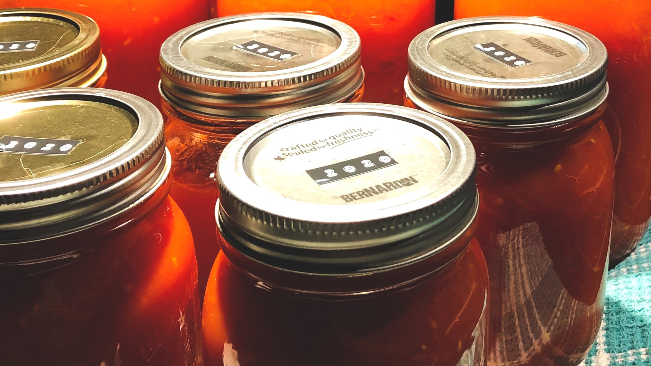 Canned jars of sauce