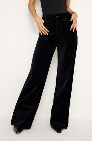 Good Skate High Waist Velvet Wide Leg Pants