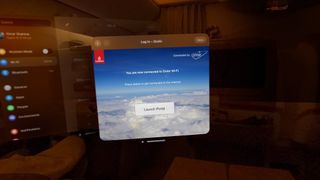 Apple Vision Pro in use on a flight from Seattle to Dubai by Microsoft exec Omar Shahine in February 2024