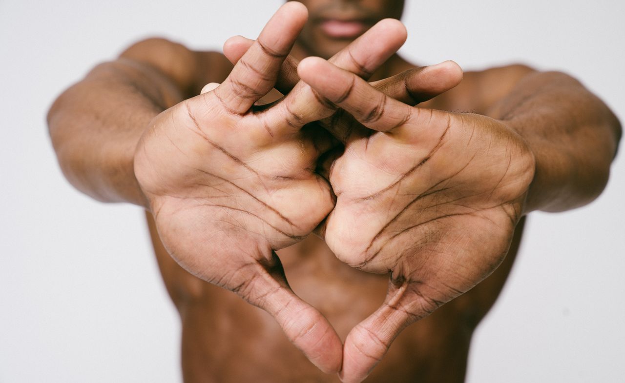 Man with his hands outstretched 