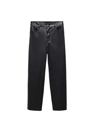 Leather-Effect Straight Trousers - Women