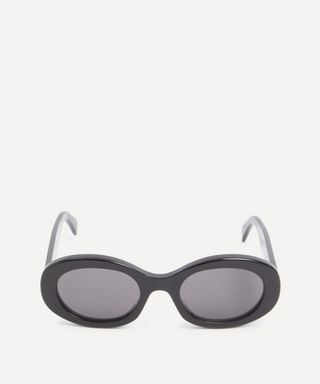 Triomphe Black Oval Acetate Sunglasses