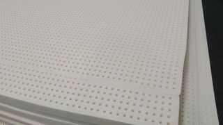 Latex foam in a mattress factory