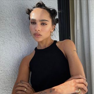 Zoe Kravitz with Bantu knots