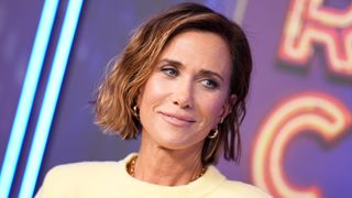 Kristen Wiig is pictured with a wavy bob hairstyle at SNL50: The Homecoming Concert at Radio City Music Hall on February 14, 2025 in New York, New York.