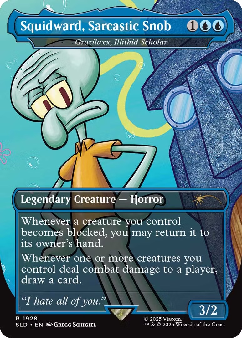 MTG Spongebob Secret Lair Squidward, Sarcastic Snob