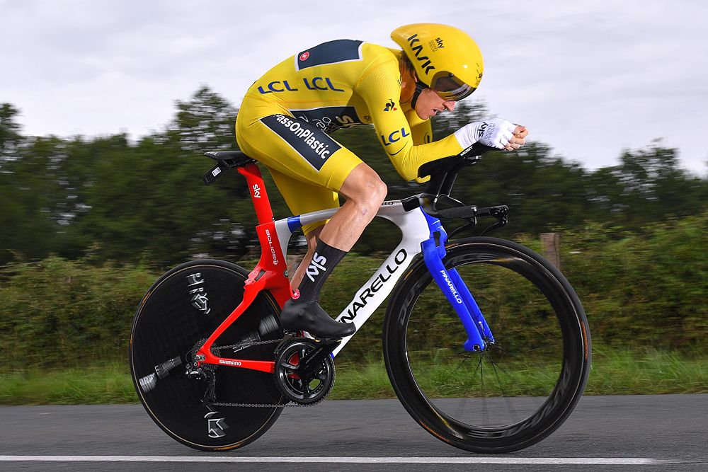 Geraint Thomas (Team Sky) stage 20 time trial at the Tour de France