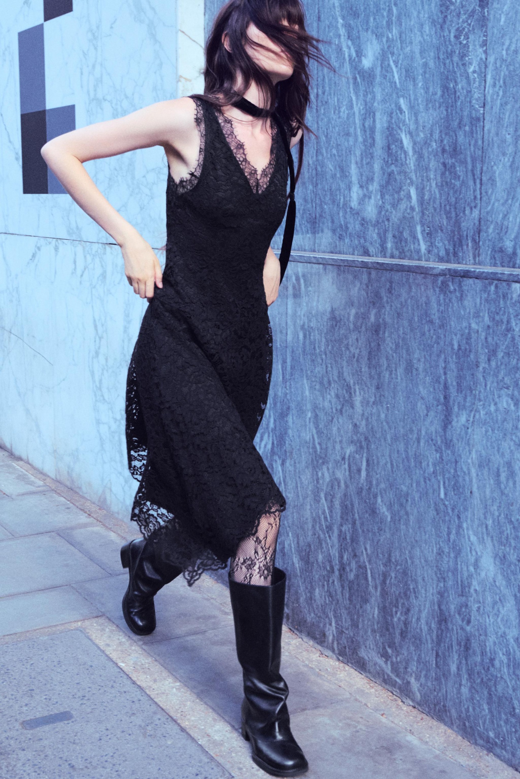 Leather Biker Boots - Black - 5