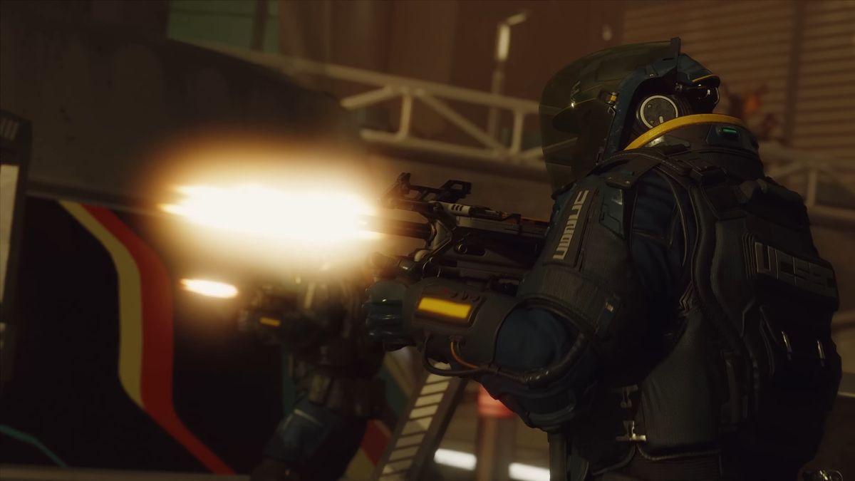 Promotional screenshot of a Starfield rifle