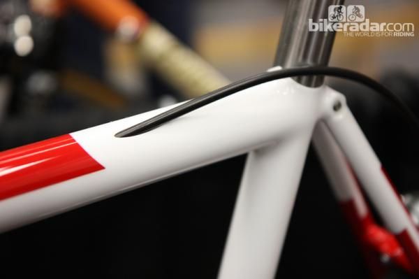 Ultra-sleek internal rear brake cable routing from Steve Rex.