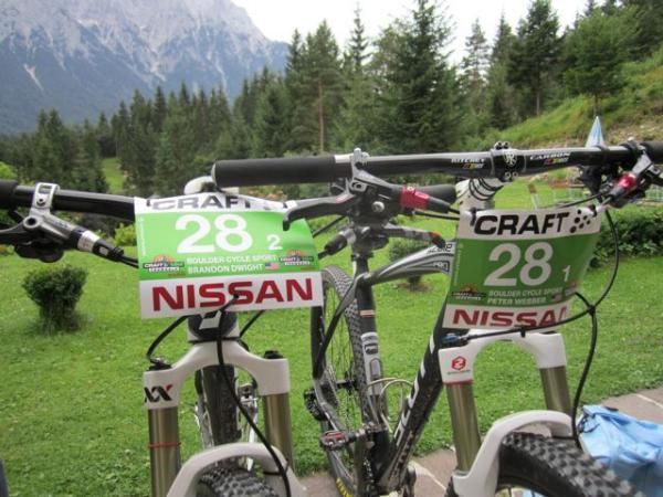 The number plates are seriously PRO. With a timing chip on the back and each rider's name and home country on the front.