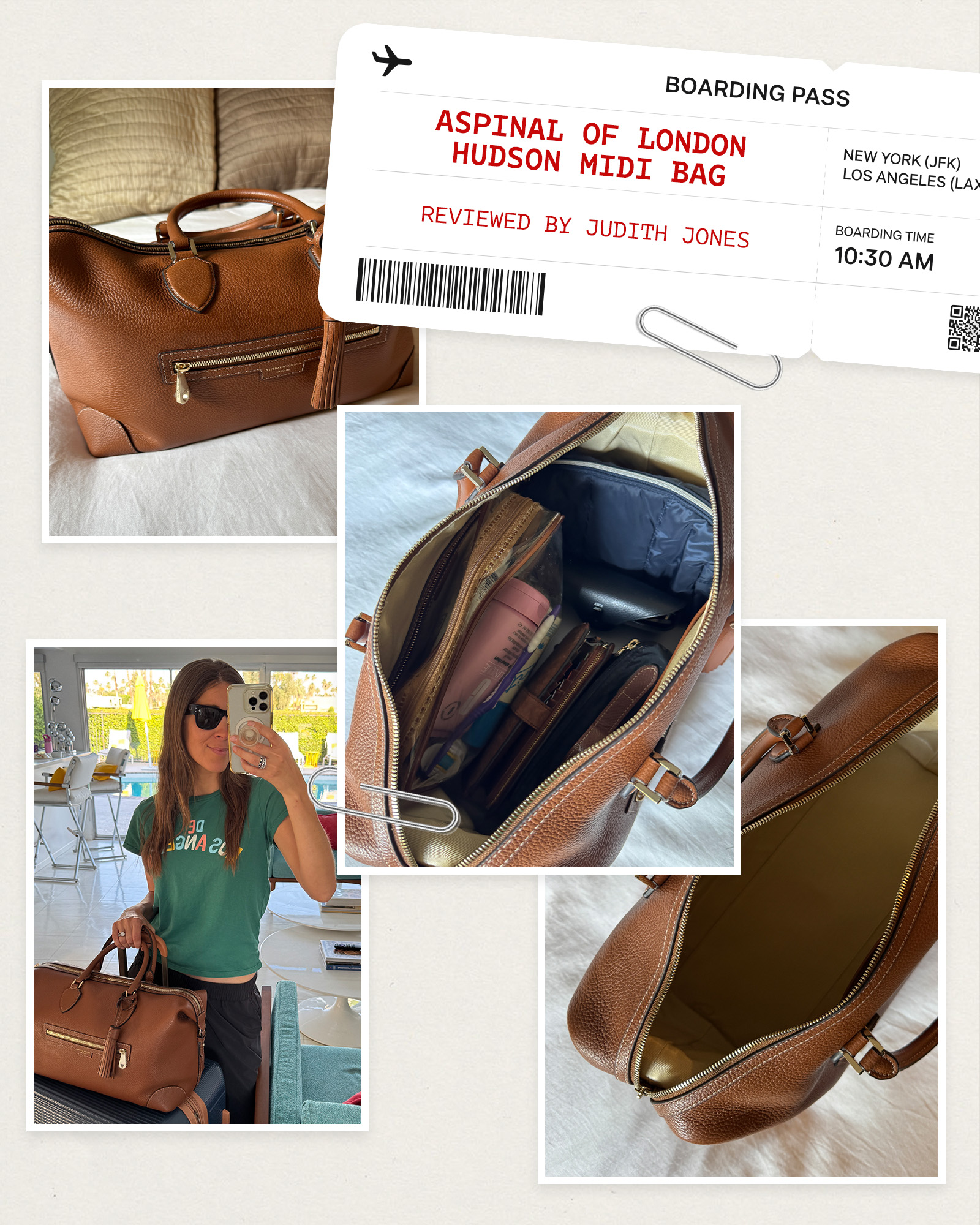 Collage of the Aspinal of London Hudson Midi Bag.