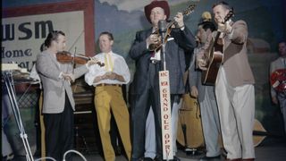 Bill Monroe and the Blue Grass Boys perform on WSM radio’s Grand Ole Opry in Nashville.
