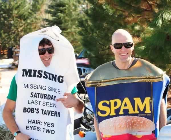 Adam Craig and Carl Decker (Team Giant) had the coolest Halloween costumes