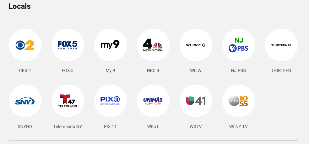 YouTube TV Channels