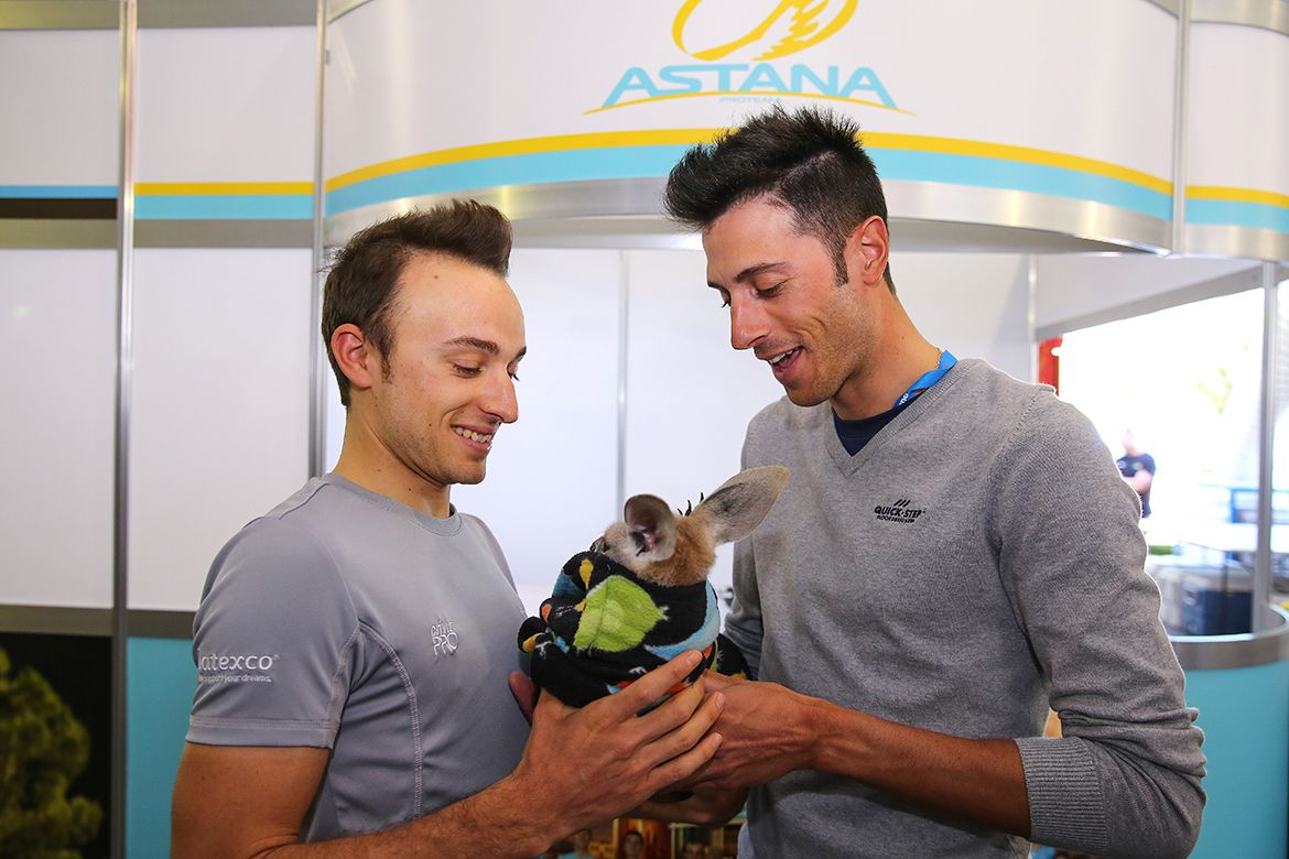 Gianluca Brambilla and Eros Capecchi share the kangaroo love