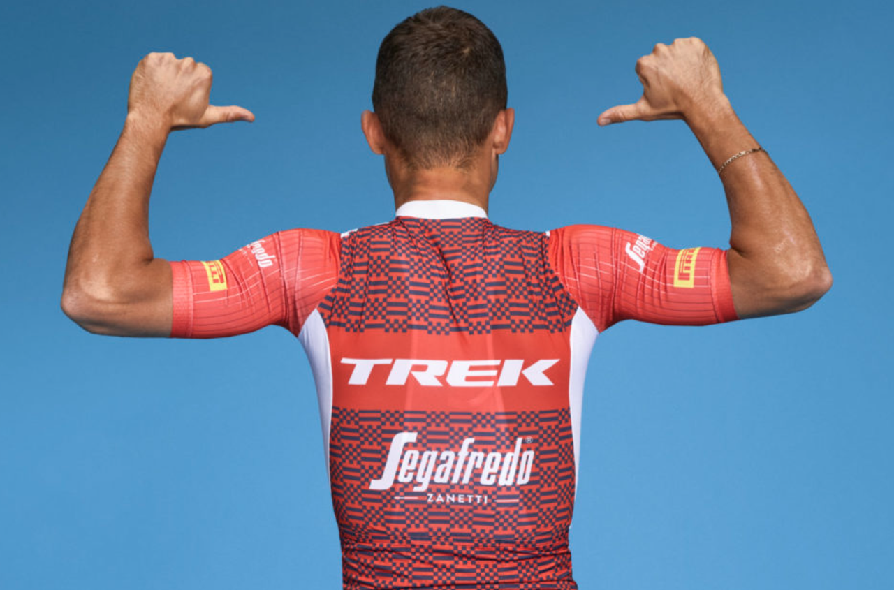 A look at the back of the new 2023 kits for Trek-Segafredo men