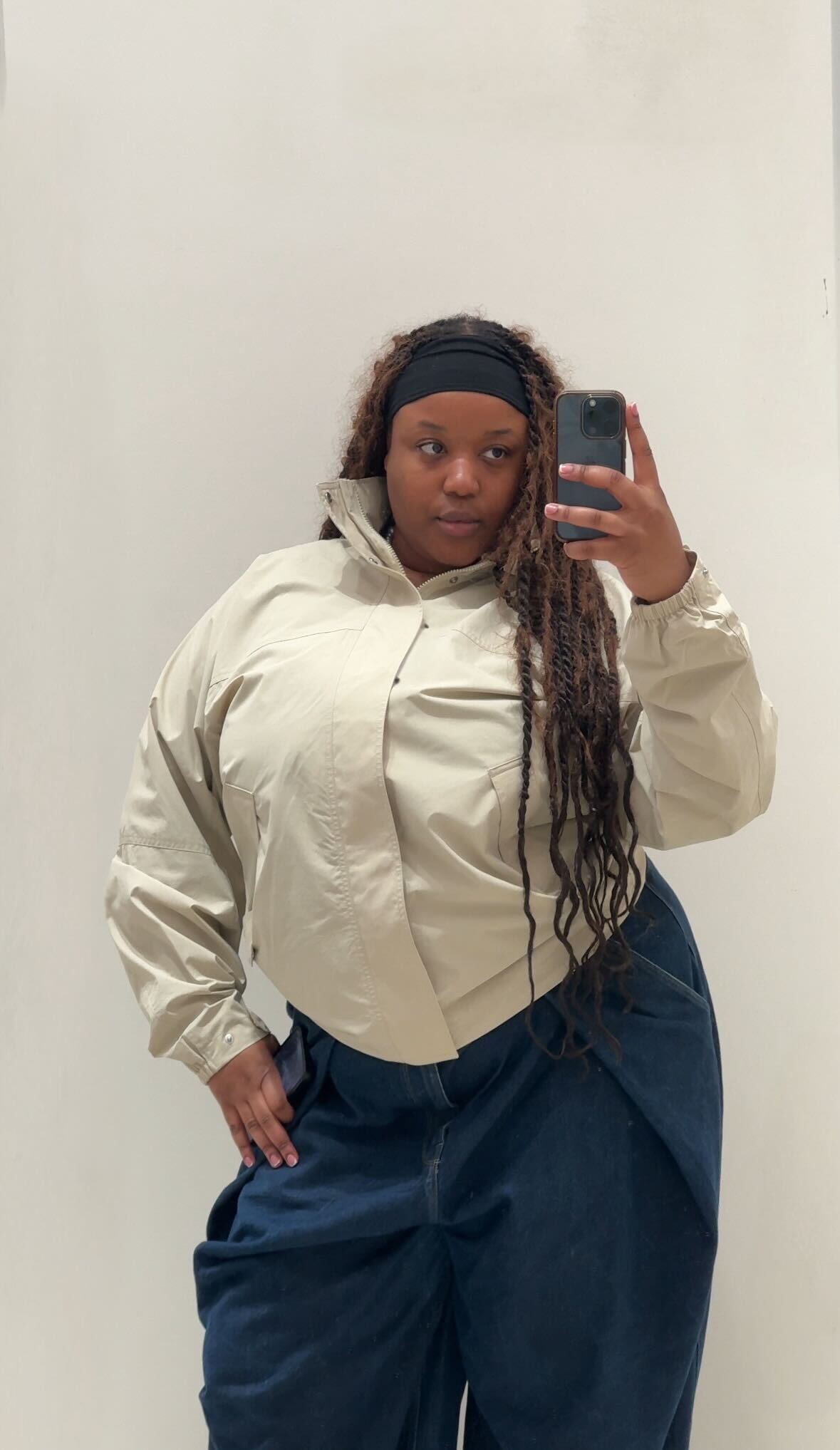 Associate Social Media Editor Ashlyn Delaney tests the Uniqlo and JW Anderson Windproof Stand Blouson