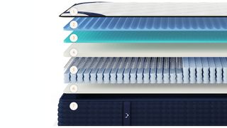 Image shows the internal layers of the DreamCloud Mattress