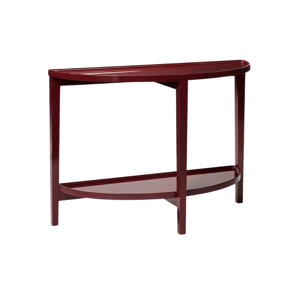 Console Table Lacquer Finish Dark Red
