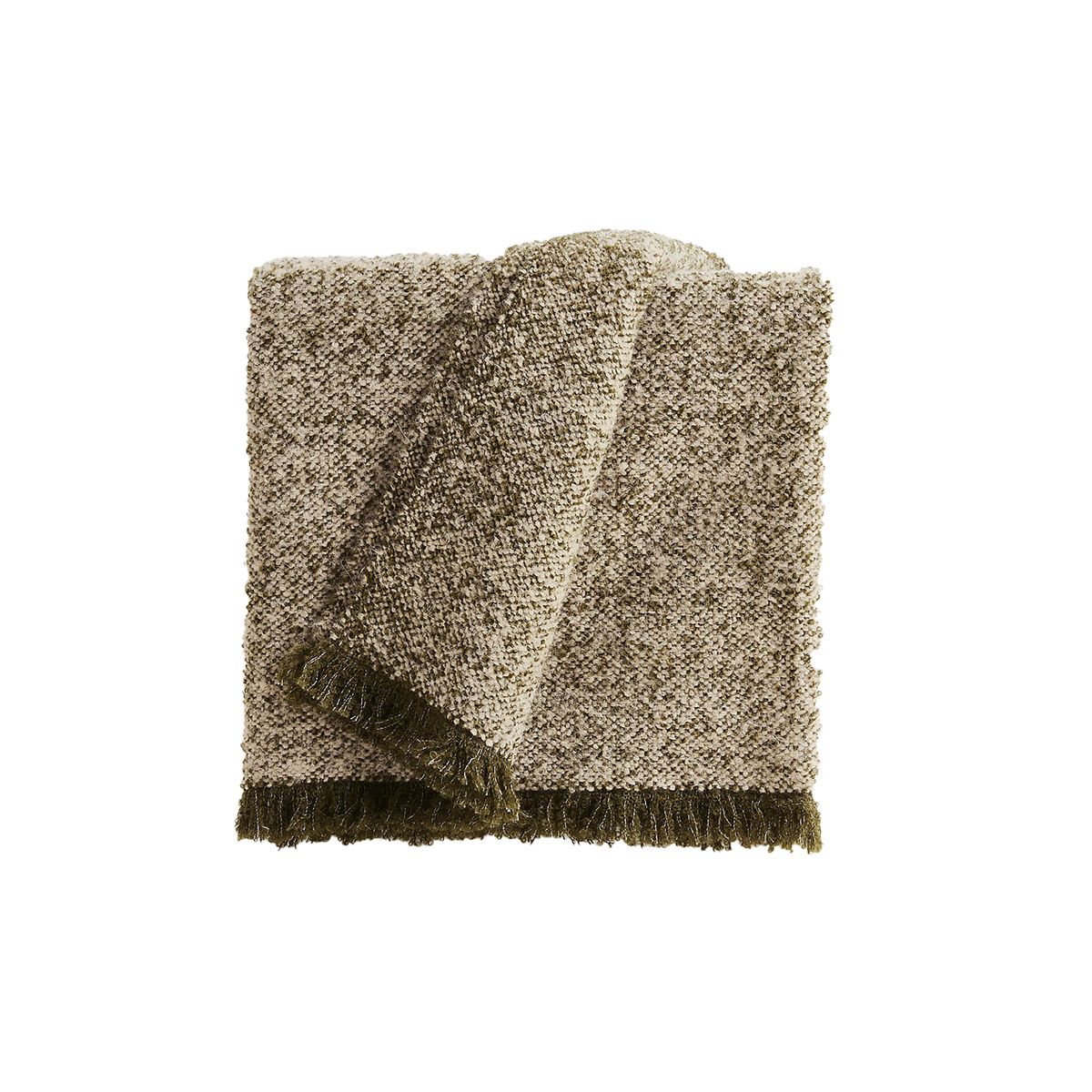 Livable Luxe 70"x55" Melange Alpaca Fringe Green Throw Blanket by Brigette Romanek
