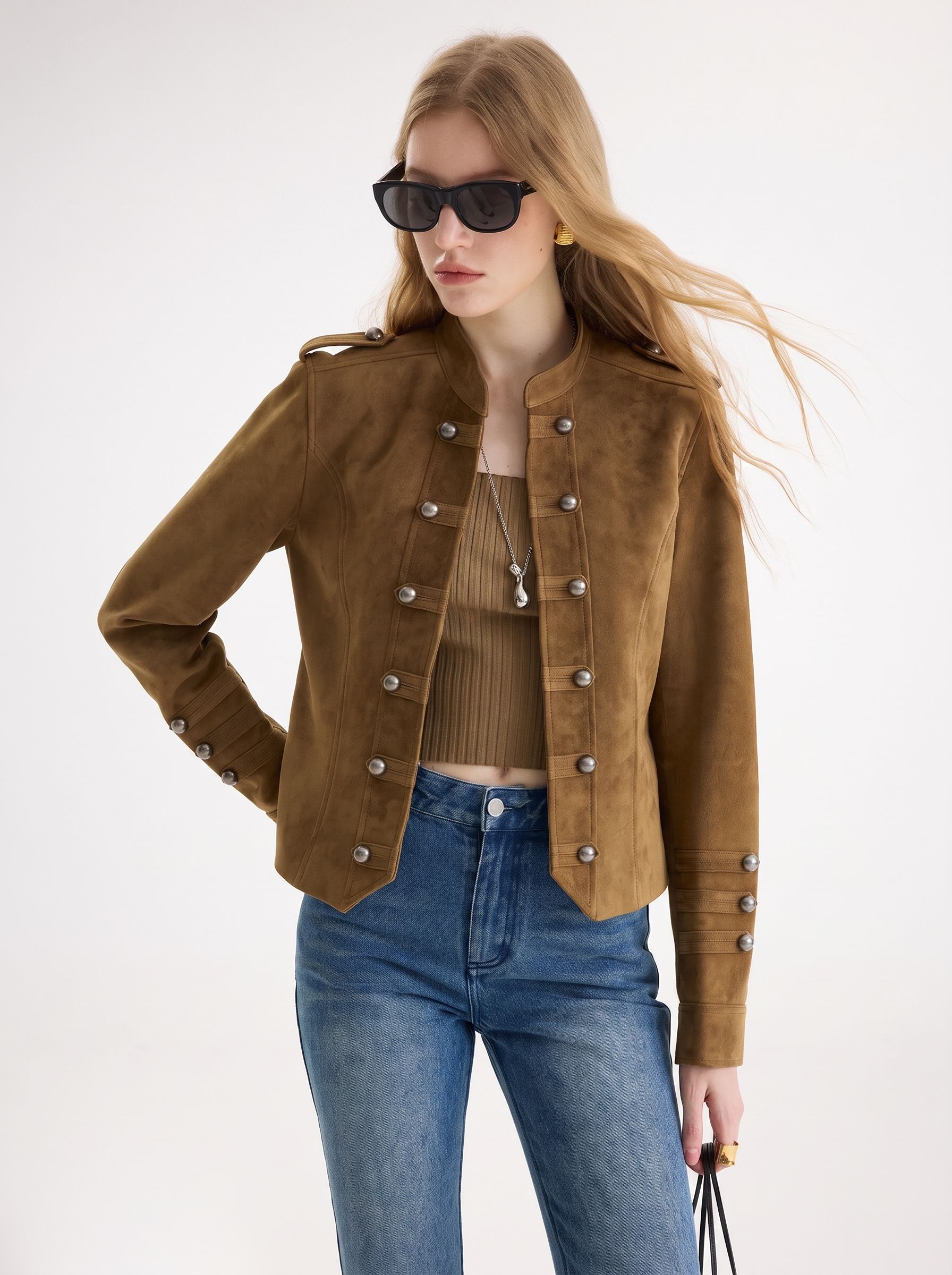 Suede Military Jacket