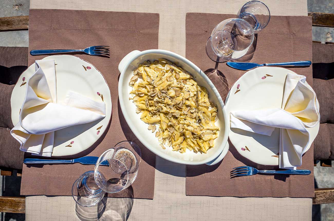 Istria unearthed: Fresh pasta with Istrian truffle shavings.