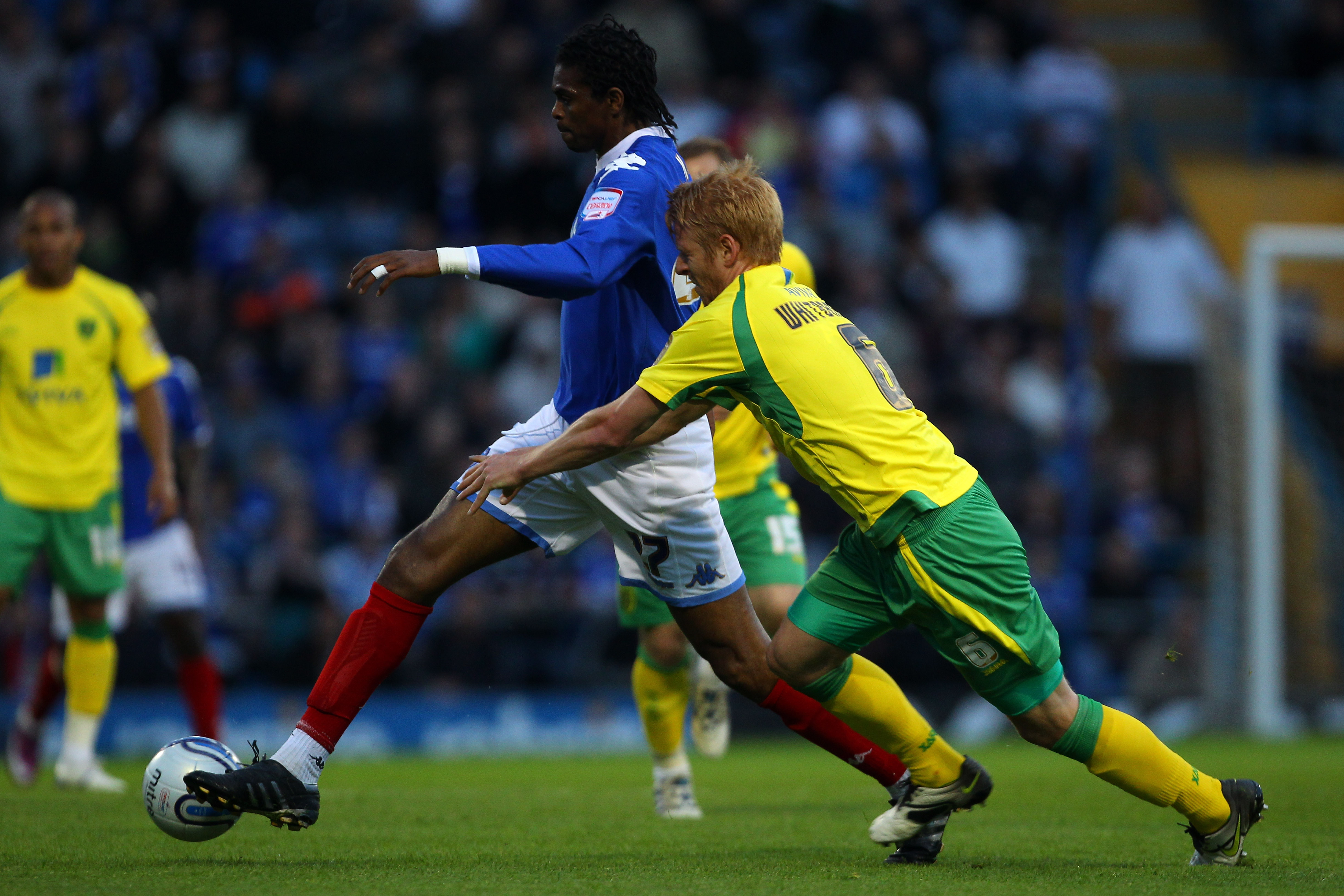 Nwankwo Kanu in action for Portsmouth against Norwich City in the Championship in May 2011.