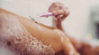 woman shaving