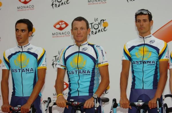 The 2009 Tour de France presentation with Alberto Contador, Lance Armstrong and Andreas Kl&ouml;den