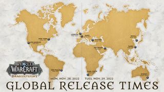 A release time map for World of Warcraft's Dragonflight expansion