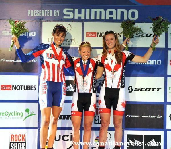 Junior women's podium (l-r): Alicia Rose Pastore, Frederique Trudel, Haley Hunter Smith