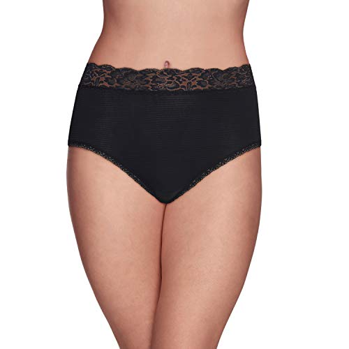 Vanity Fair Women's Flattering Lace Panties: Lightweight & Silky With Superior Stretch, Black, 6