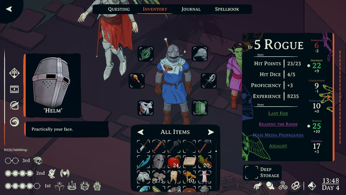 Esoteric Ebb character sheet and inventory