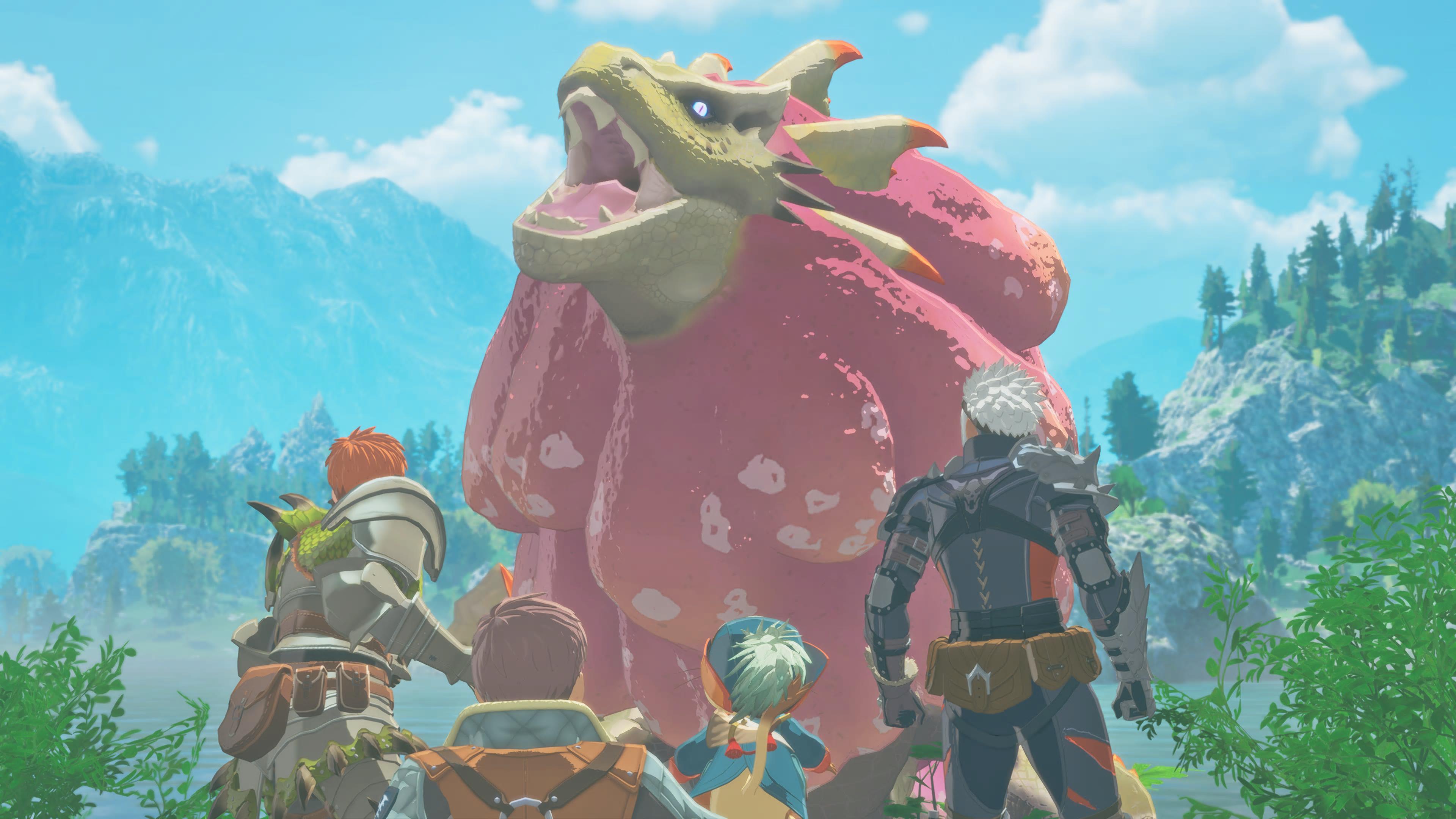 Monster Hunter 3 screens, colourful anime style game images