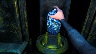 A hand reaches out for a device in Nine Sol's hidden horror game.