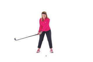 Golf Monthly Top 50 Coach Jo Taylor demonstrating the correct position at the start of the takeaway in the golf swing