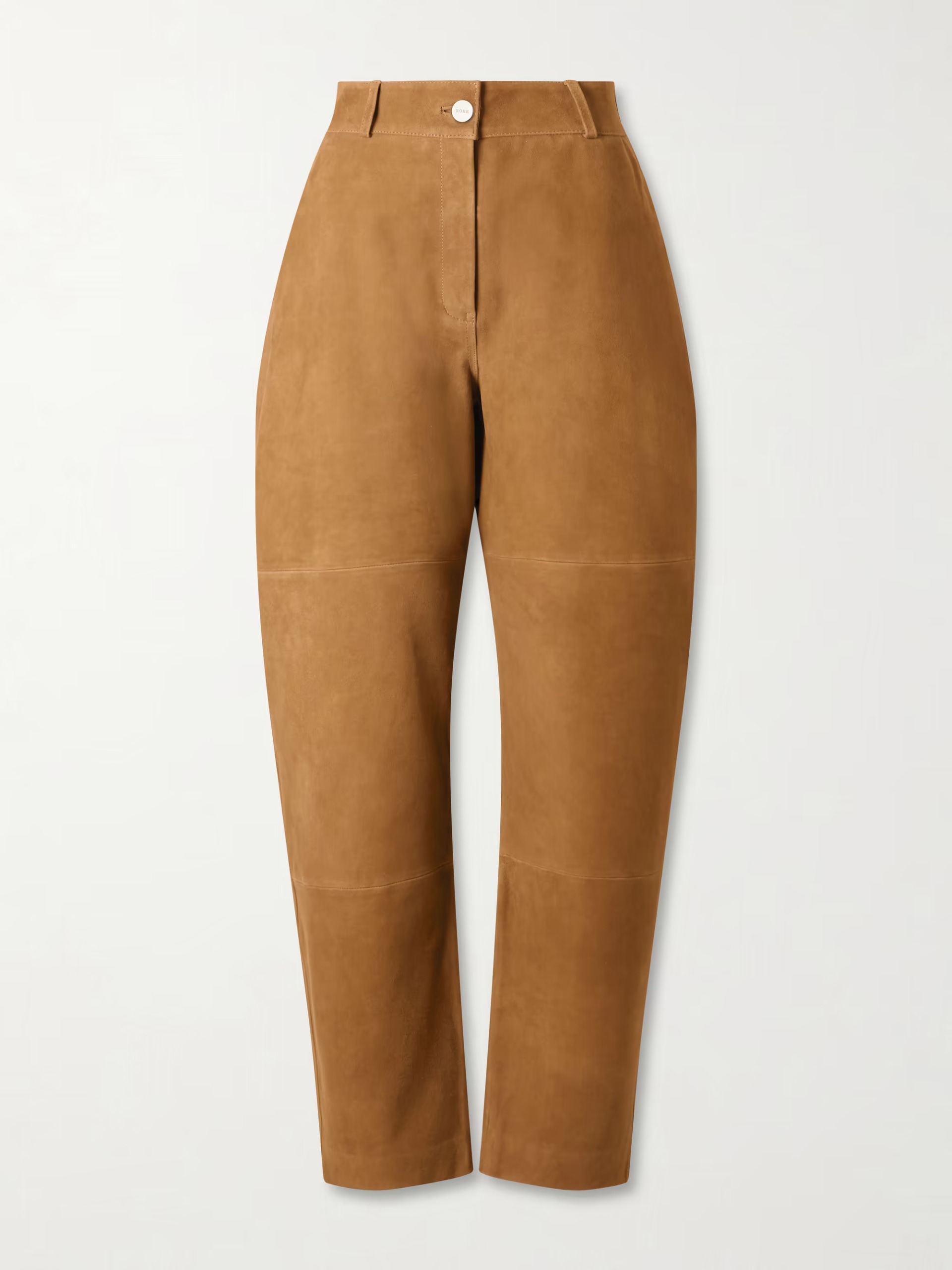 R&amp;oacute;he, Sculptural Barrel-Leg Suede Pants