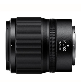 Nikon Z 50mm f/1.4 on a white background