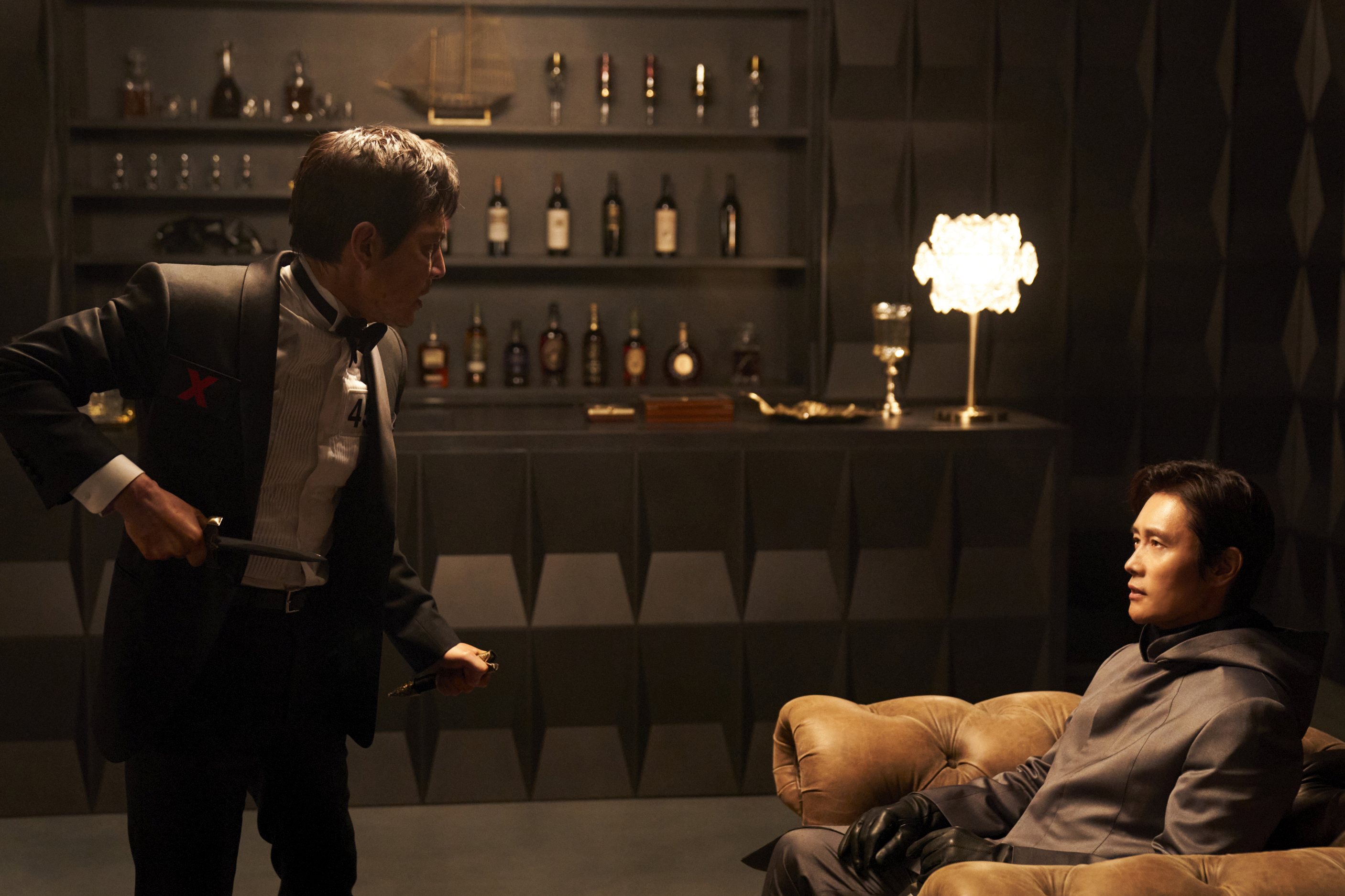 Lee Jung-jae as Gi-hun and Lee Byung-hun as The Front Man in 'Squid Game' season 3.