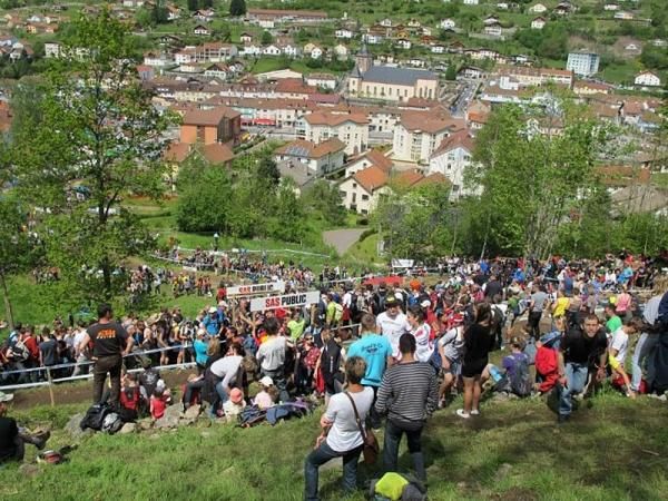 The crowd in La Bresse, France at the World Cup